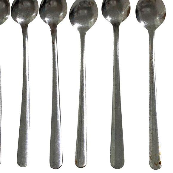 Royal Chicago Stainless Steel China Teaspoon Lot of 8 Art Deco Dining Kitchen - Picture 6 of 6